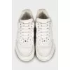 Leather sneakers with contrast heel