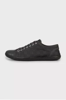 Men's sneakers with leather toe