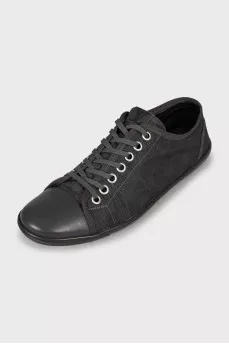 Men's sneakers with leather toe