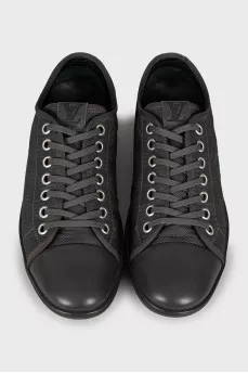 Men's sneakers with leather toe