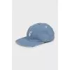 Denim cap with tag