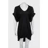 Black silk shift dress