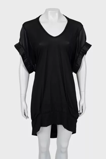 Black silk shift dress