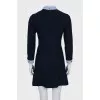 Fitted dress with detachable collar