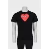 Men's black T-shirt with signature print