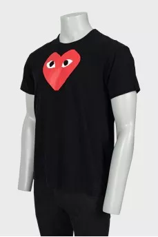 Men's black T-shirt with signature print