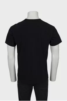 Men's black T-shirt with signature print