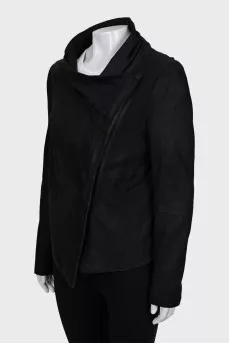 Cropped suede jacket