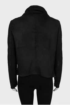 Cropped suede jacket