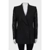 Fitted jacket with lace sleeves