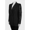 Fitted jacket with lace sleeves