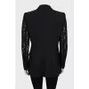 Fitted jacket with lace sleeves