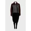 Combined color sheepskin coat