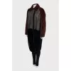 Combined color sheepskin coat