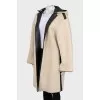 Sheepskin coat with removable hood