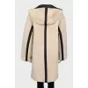 Sheepskin coat with removable hood