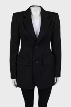 Slim fit wool jacket with tag
