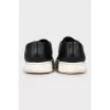 Men's black leather sneakers