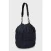 Blue textile bucket bag
