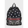 Men's textile backpack with print
