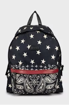 Men's textile backpack with print
