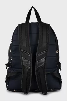 Men's textile backpack with print