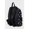 Men's textile backpack with print