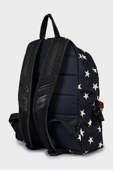 Men's textile backpack with print