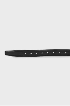 Leather belt with branded logo