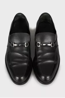 Men's leather shoes with metallic decor