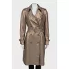Gold-tone fitted trench coat