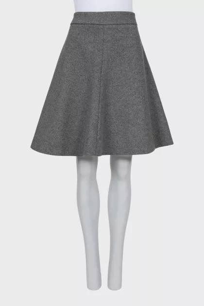 Gray wool skirt