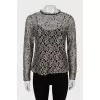 Guipure blouse with floral pattern