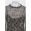 Guipure blouse with floral pattern