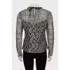 Guipure blouse with floral pattern