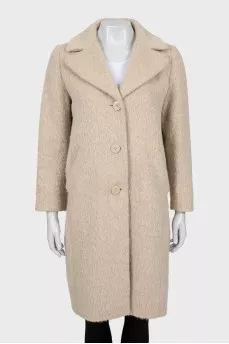 Beige short pile coat
