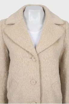 Beige short pile coat