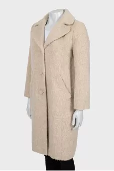 Beige short pile coat