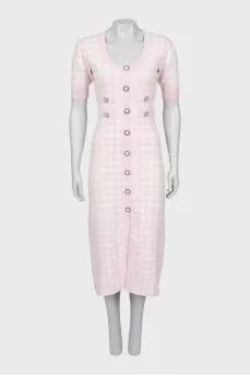 Plaid dress decorated with buttons