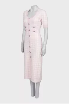 Plaid dress decorated with buttons