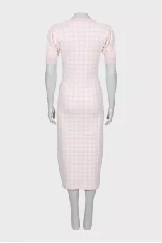Plaid dress decorated with buttons