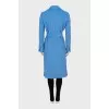 Blue wool coat with belt