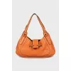 Shoulder bag with contrast stitching
