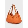 Shoulder bag with contrast stitching