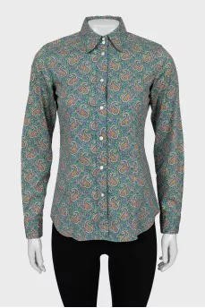 Slim fit paisley shirt
