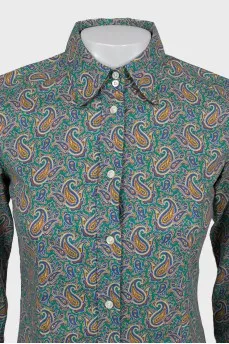 Slim fit paisley shirt