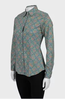 Slim fit paisley shirt