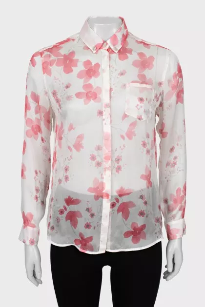 Sheer floral shirt