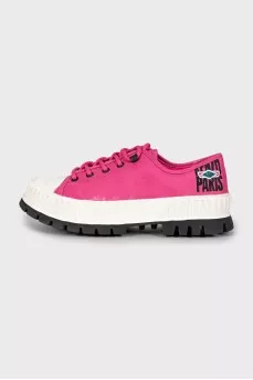 Pink sneakers with chunky soles