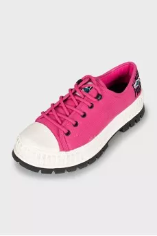 Pink sneakers with chunky soles